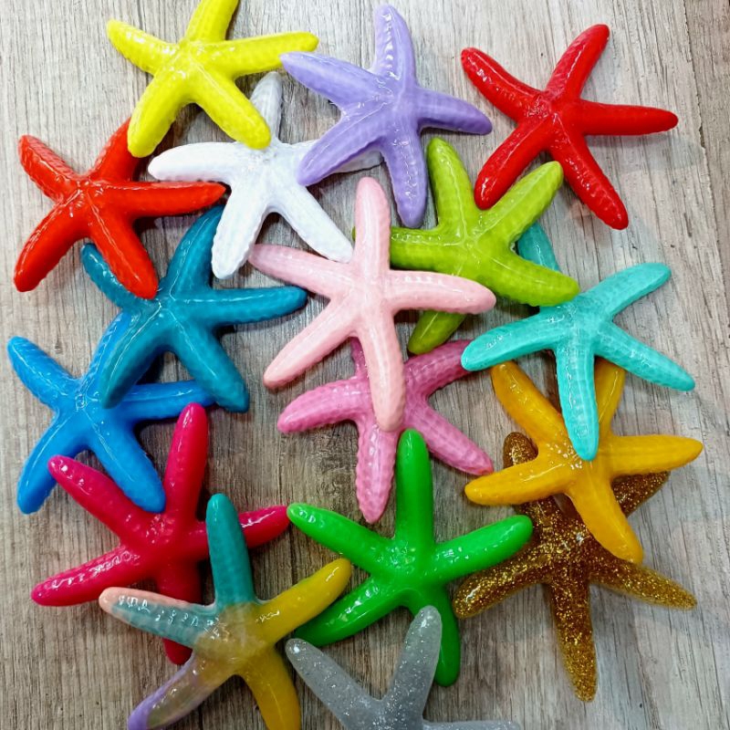 Presilha de Cabelo Estrela do Mar Tic tac Presilhas Resina Tendência Verão Moda Praia