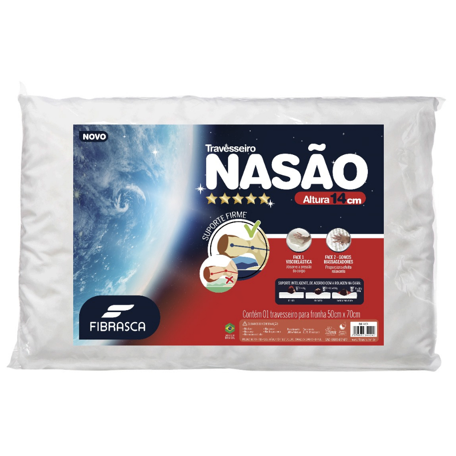 Travesseiro da Nasa Alto Nasão Fibrasca Premium