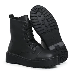 Coturno Feminino Falcucci Bota Trending Plataforma Tratorado Cano Curto