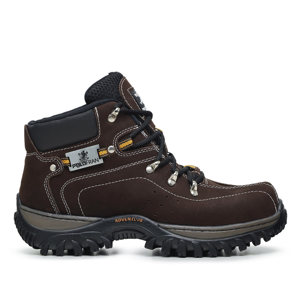 Detalhes do Bota Adventure Masculina PoloFran Original Coturno Palmilha Gel