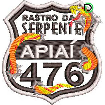 Patch Bordado Rastro da Serpente Apiaí  7,5x7 cm Cód.1954