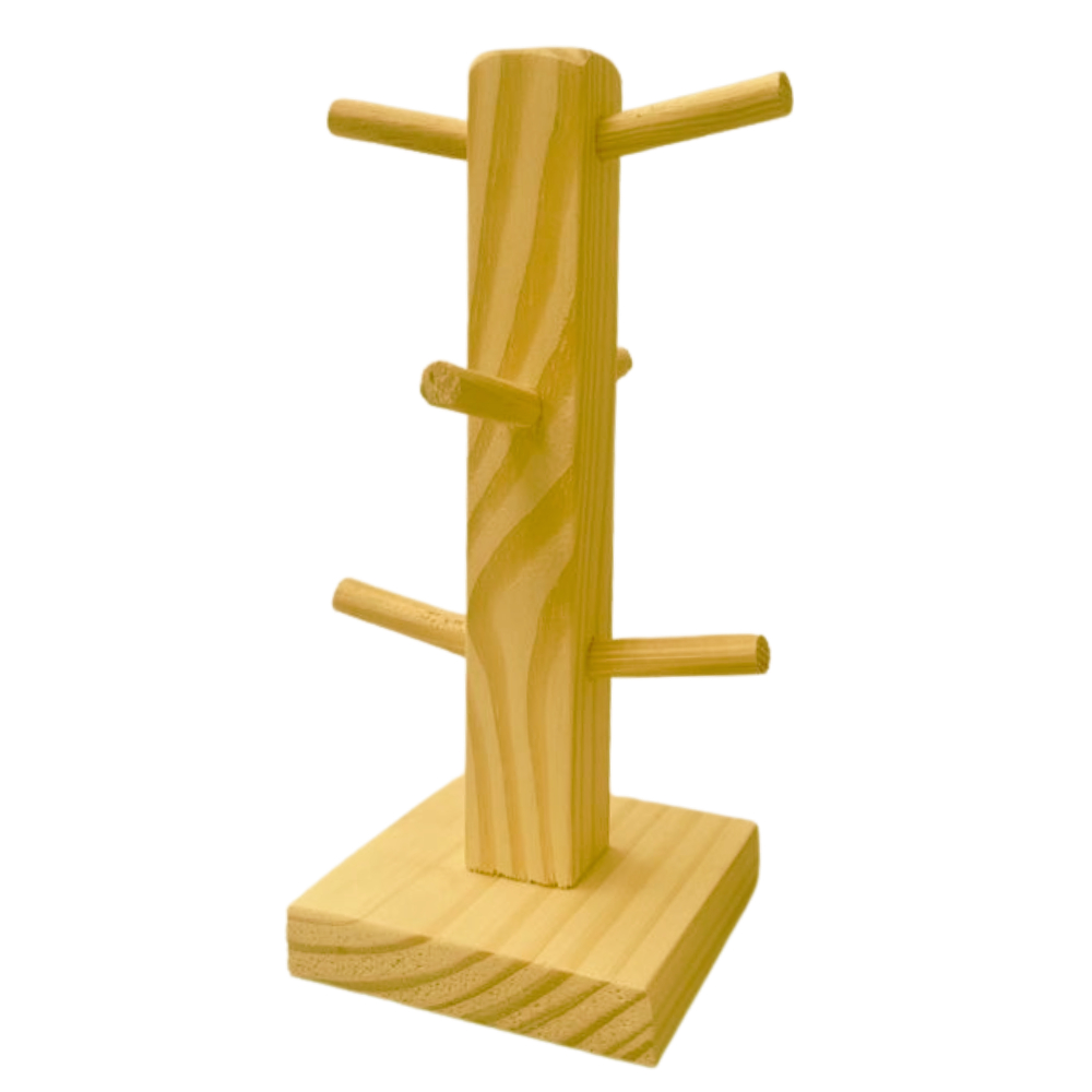 suporte para xícara em pinus