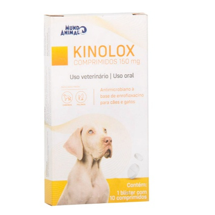 Kinolox 150mg 10 Comprimidos para Cães e Gatos Mundo Animal em Oferta na Shopee