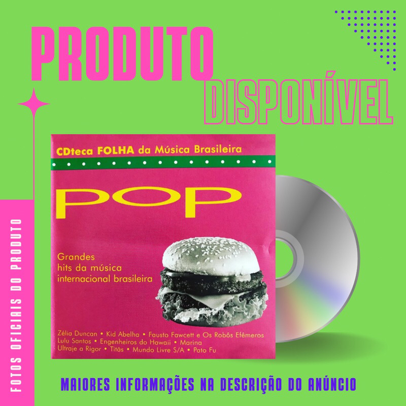 CD CDTECA FOLHA DA MÚSICA BRASILEIRA - POP - Zélia Duncan, Kid Abelha, Lulu Santos, Engenheiros do Hawaii, Marina