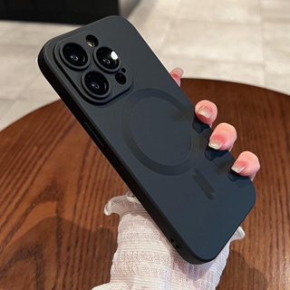 Case Capa Capinha Para iPhone 15 Plus Magsafe Magnético Metálico Fosco Silicone Com Lente De Proteção Metal em Oferta na Shopee