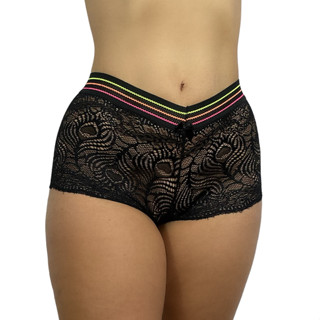 kit 3 short calesson caleçon calcinha de renda e elastico na cintura lingerie sensual C49