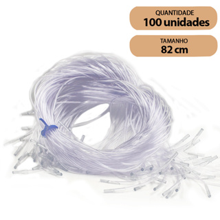 Kit 100 Cordão para Crachá Acp Silicone Transparente em Oferta na Shopee