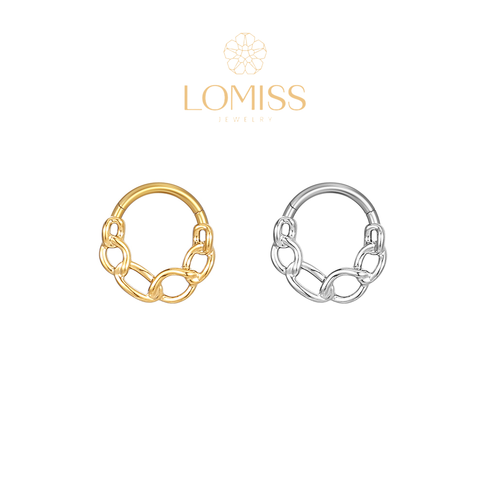 Piercing Septril Rook Conch Nariz Argola Aço Cirúrgico Pvd Corrente 1,2x8 em Oferta na Shopee