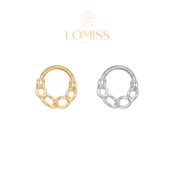 Piercing Septril Rook Conch Nariz Argola Aço Cirúrgico Pvd Corrente 1,2x8