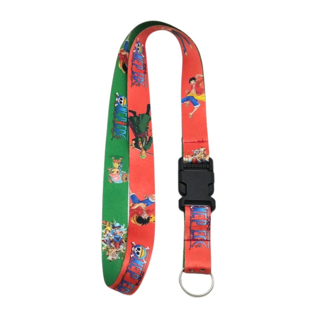 Cordão Chaveiro Pescoço Fecho Engate Rápido One Piece Vermelho em Oferta na Shopee