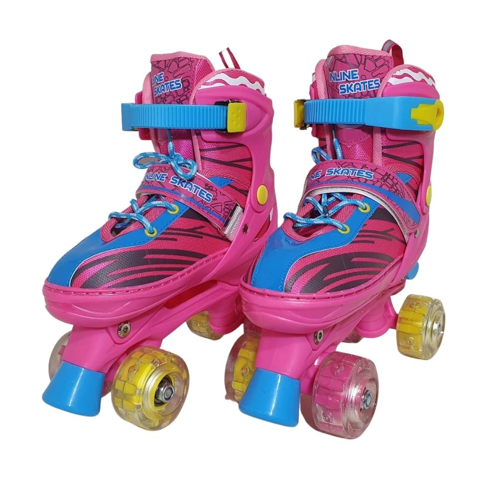 patins infantil 4 rodas quad sou luna com led, nao acompanha kit