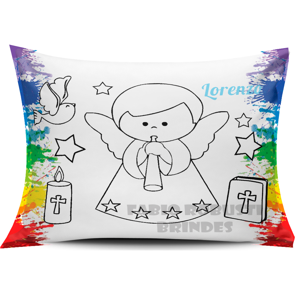 20 Almofada Personalizada para Colorir Batizado Lembrancinha Infantil Aniversário Pinte e Lave Qualquer Tema
