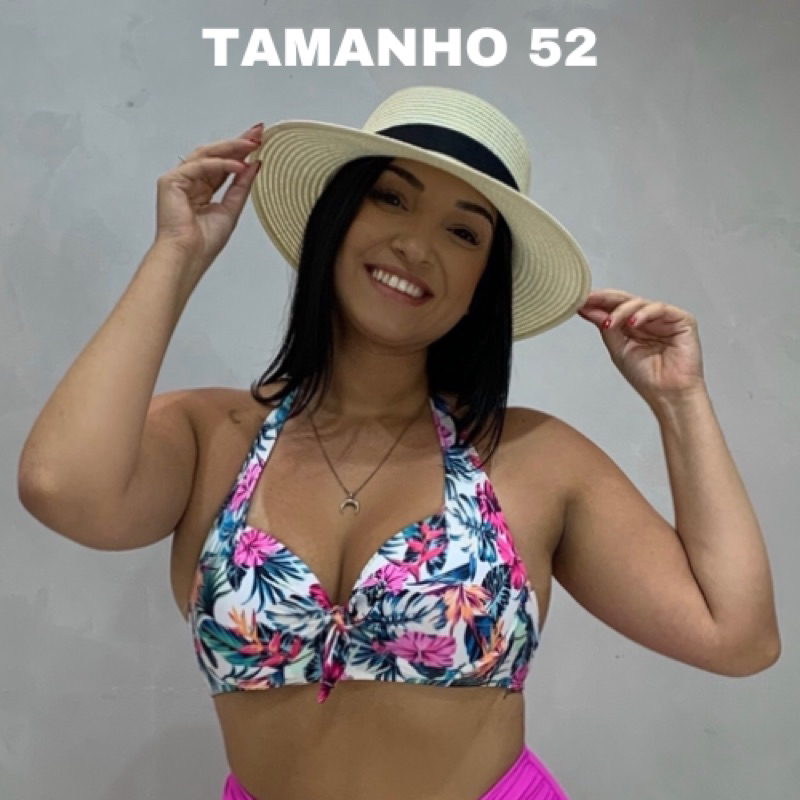 Meia Taça, Sustentação, Top, Parte de cima do biquíni com bojo, Avulso, Tamanho 52 ou EG, Plus Size
