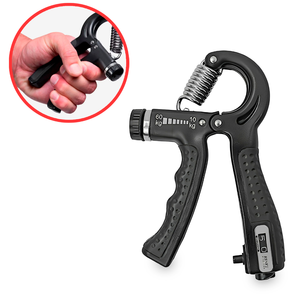 Hand Grip Com Ajuste Intensidade Contagem Repetição Fitness De Mola 10-60 Kg Aparelho Fisioterapia Exercício Punho Mão Fortalecimento