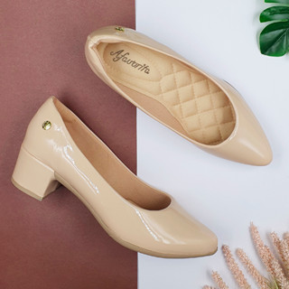 Sapato Scarpin Feminino, Macio, Confort, Salto Baixo, Verniz - Lofty