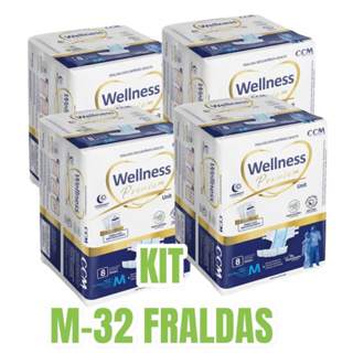 Fralda Geriátrica noturna Wellness Premium KIT COM 4 PACOTES TOQUE DE ALGODÃO em Oferta na Shopee
