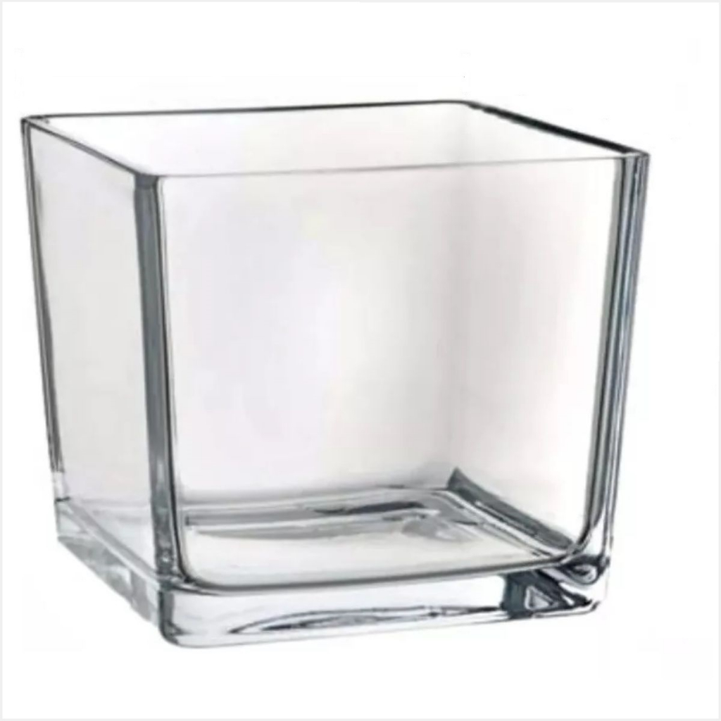 Kit 6 Vaso Castiçal De Vidro Quadrado Para Vela Decoração Suporte Luxo Velas Candelabro Decorativo