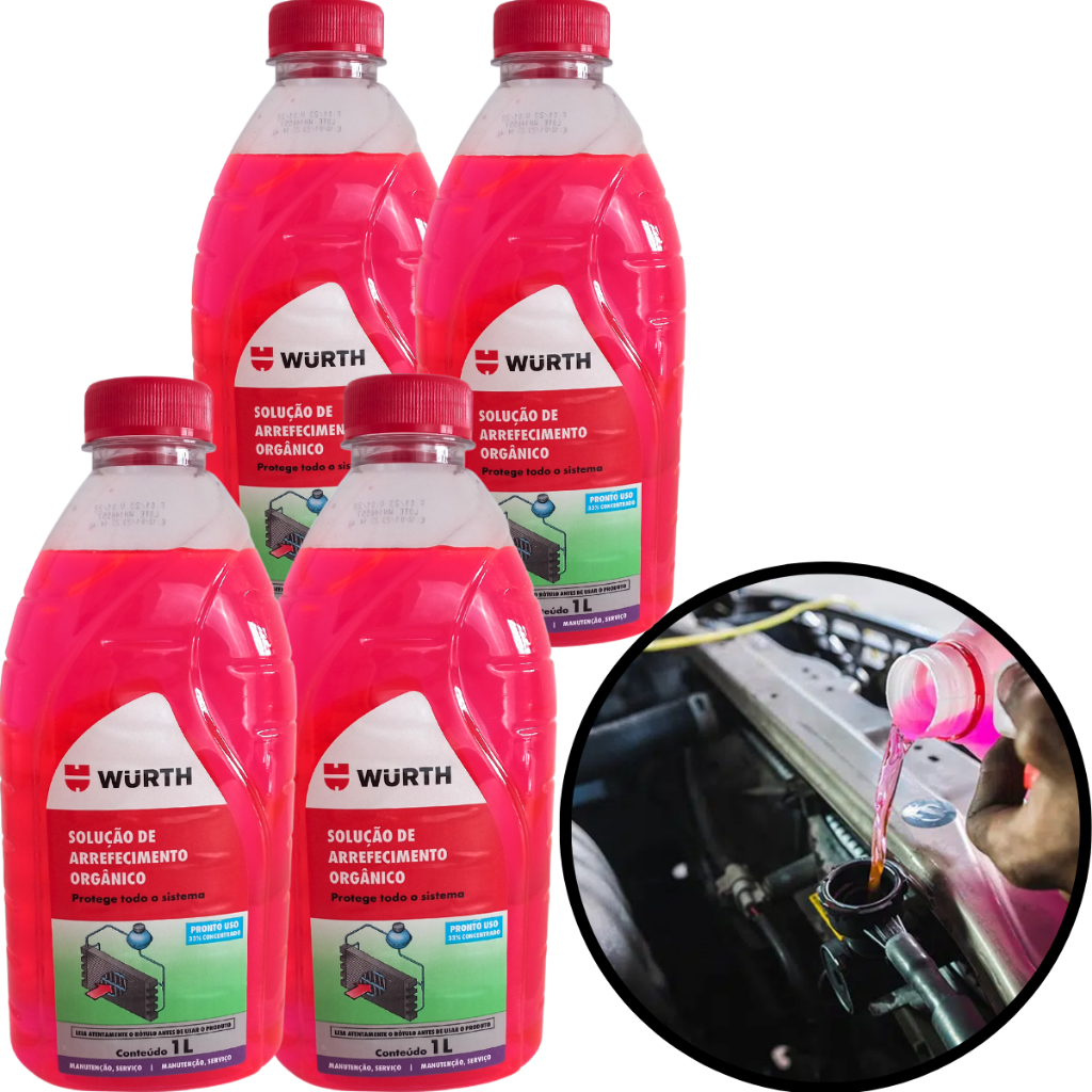4L Aditivo Radiador Anti Fervura Pronto Uso Original Wurth Rosa