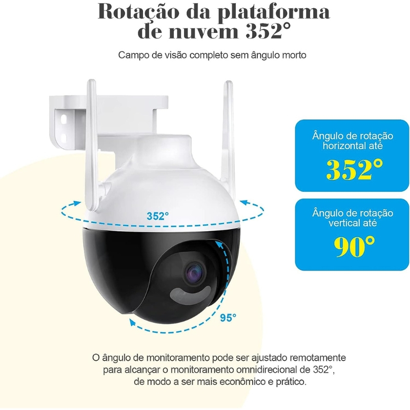 câmera de segurança wi-fi smart camera a18 4mp icsee