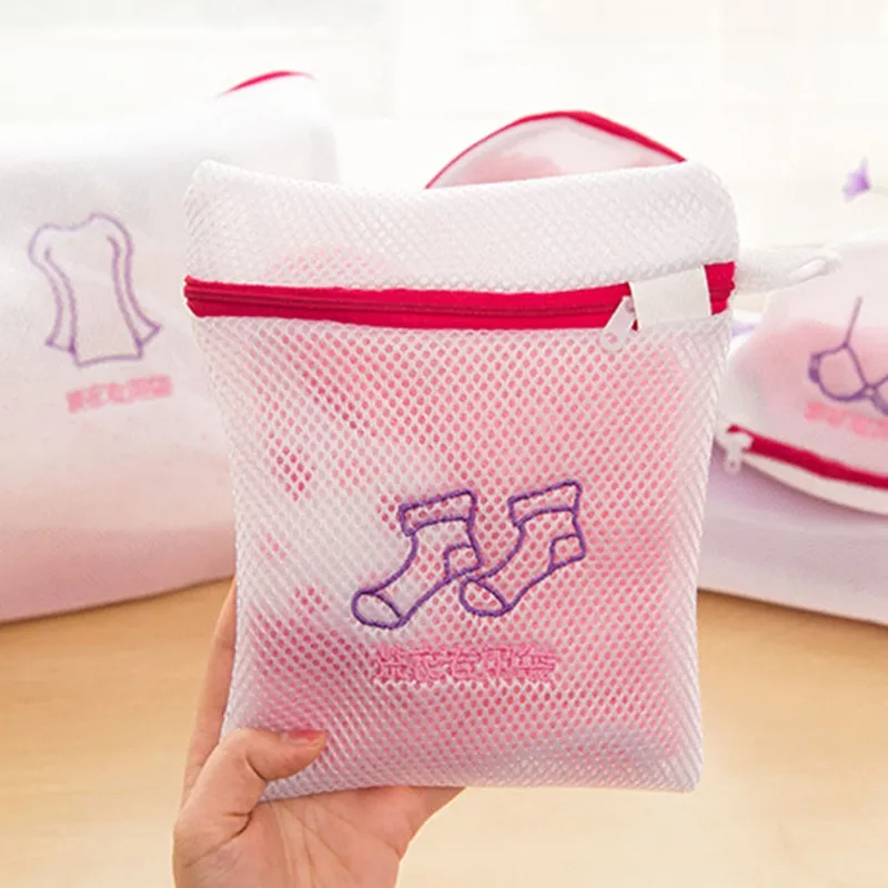 Saco Lavar Meias Delicada Limpeza Proteçao Lavagem 20x20 Máquina de Lavar Oferta Promoção