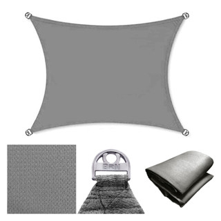 Tela Toldo Sombreamento 90% Cor Cinza Cobertura Decorativa 3x3 Metros