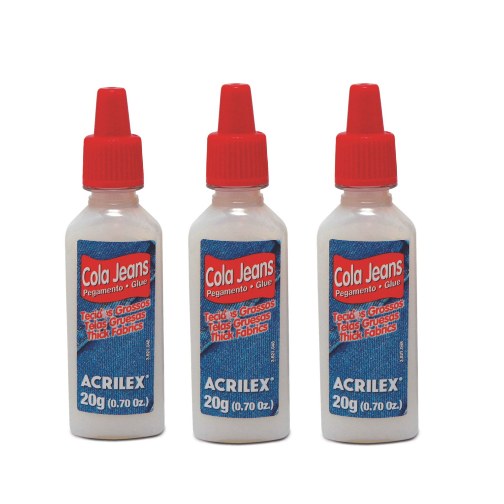 KIT 3 COLA JEANS 20G ACRILEX em Oferta na Shopee