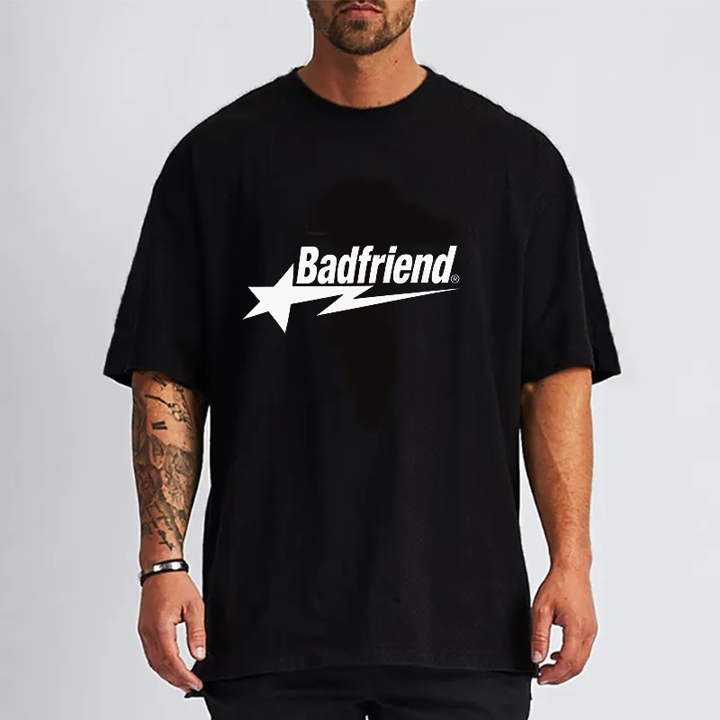 Camiseta OVERSIZED estampada blusa camisa Streetwear em algodão 30.1 modelo BadFriend Premium OVERSIZED
