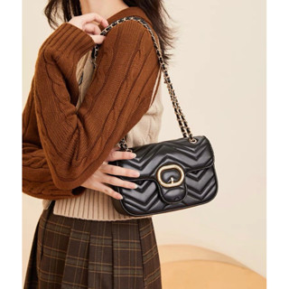 Bolsa Feminina Médio Alça de Corrente Transversal Ombro Tiracolo
