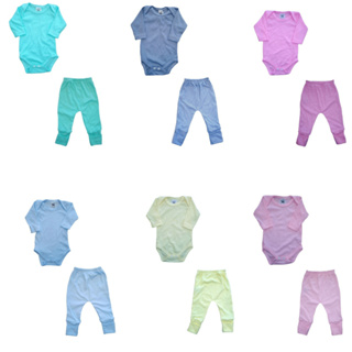 Kit 4 peças Conjunto Body e Mijão canelado 2 body 2 mijão enxoval roupa de bebê em Oferta na Shopee