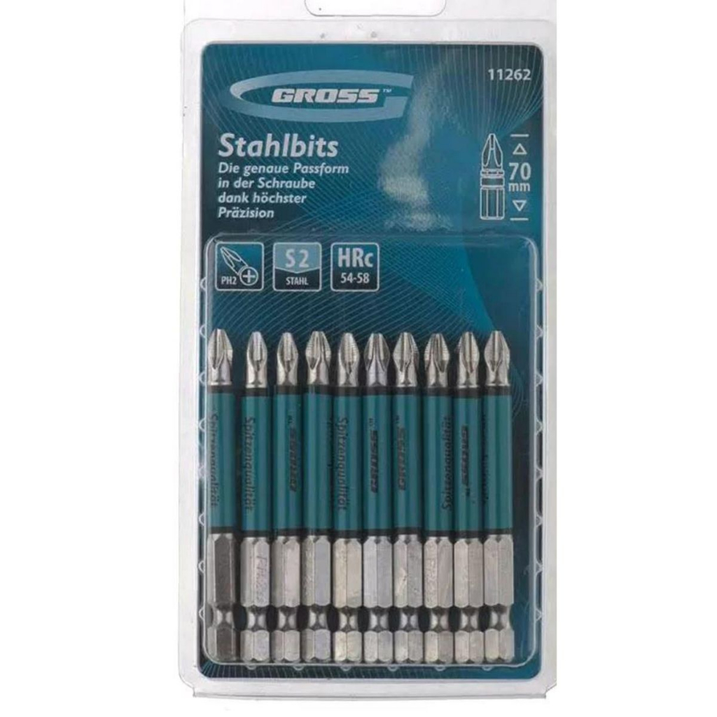 Ponta Bits PH2 70mm Kit 10 peças Ponteira Magnética Antiderrapante Parafusadeira Aço S2 Gross em Oferta na Shopee