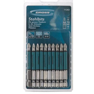 Ponta Bits PH2 70mm Kit 10 peças Ponteira Magnética Antiderrapante Parafusadeira Aço S2 Gross em Oferta na Shopee