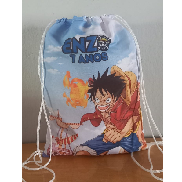 15 Mochilinha saco personalizada One Piece com nome e idade