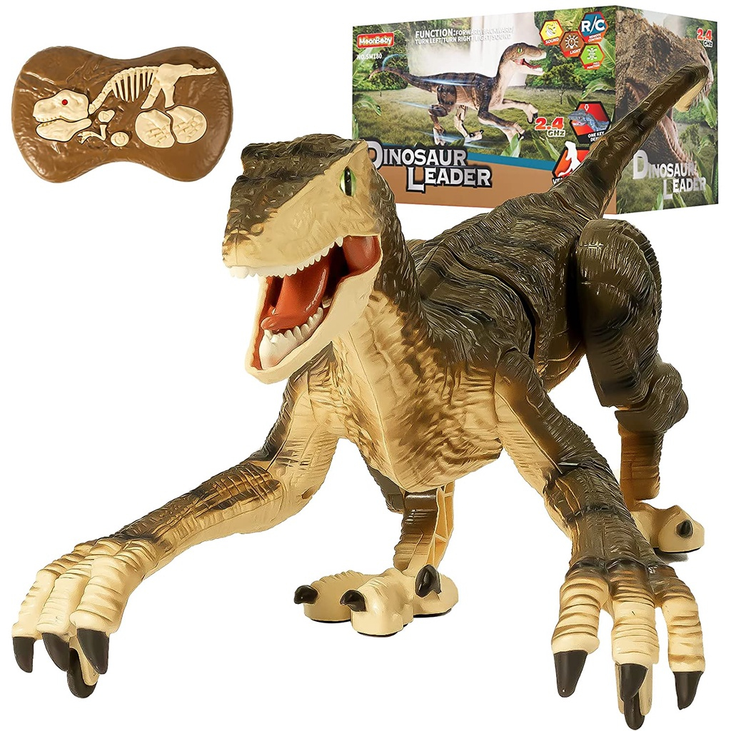 Dinossauro Recarregável Velociraptor C/ Controle remoto 5 Canais Luz e Som brinquedo infantil em Oferta na Shopee