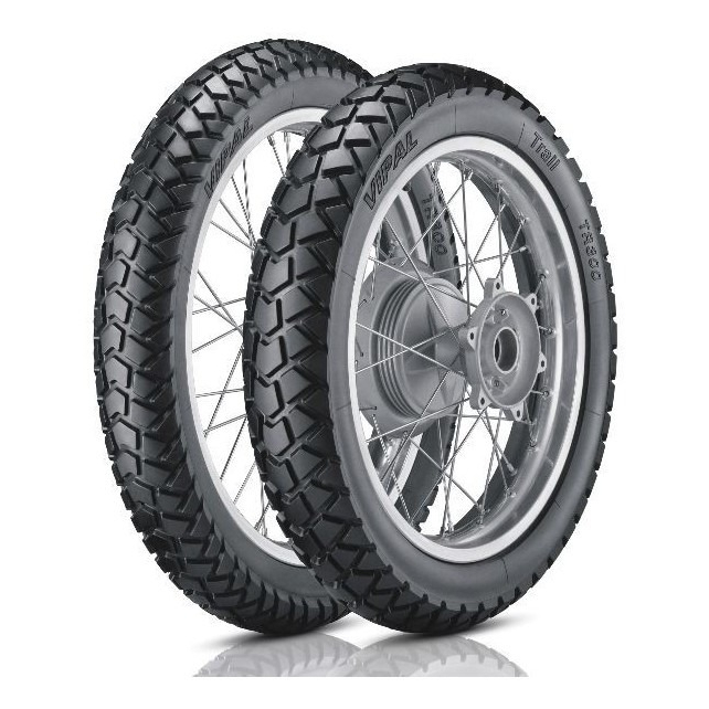 Par Pneu Vipal Tr300 90/90-21 Dianteiro E 130/80-17 Traseiro Para Moto Falcon Xt600 - Brandy