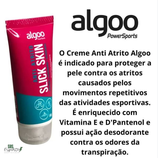 Creme Anti Atrito Assadura Algoo Slick Skin/ Ciclismo/ Natação/ Bike/Esporte/ Proteção