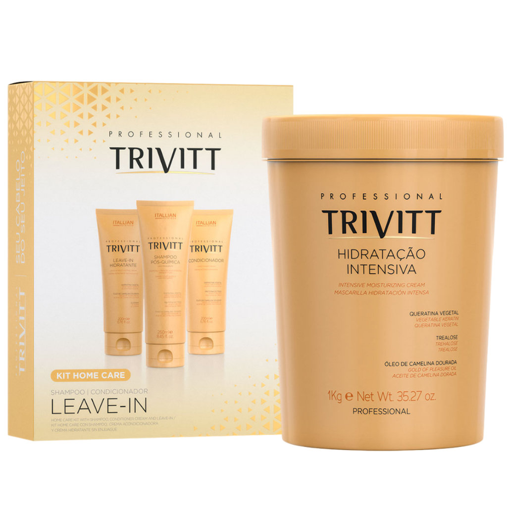 Combo Kit Home Care C Leavein + Mascara 1kg Itallian Trivitt em Oferta na Shopee