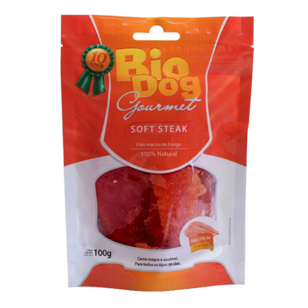 Petisco Bio Dog Gourmet Soft Steak 100g Premium Para Cães