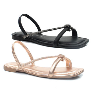 Sandália Feminina Rasteirinha Rives Metal Tira Elastica Dakota Y6511 em Oferta na Shopee