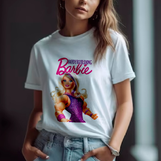 Blusa Feminina Academia Personalizada Barbie Bodybuilding Basica "Treino Fofo" Ideal Para Treino e Academia! Blusa Unissex, Camisa Malha Fria Modelo Barbie dry fit Lisa Raglan