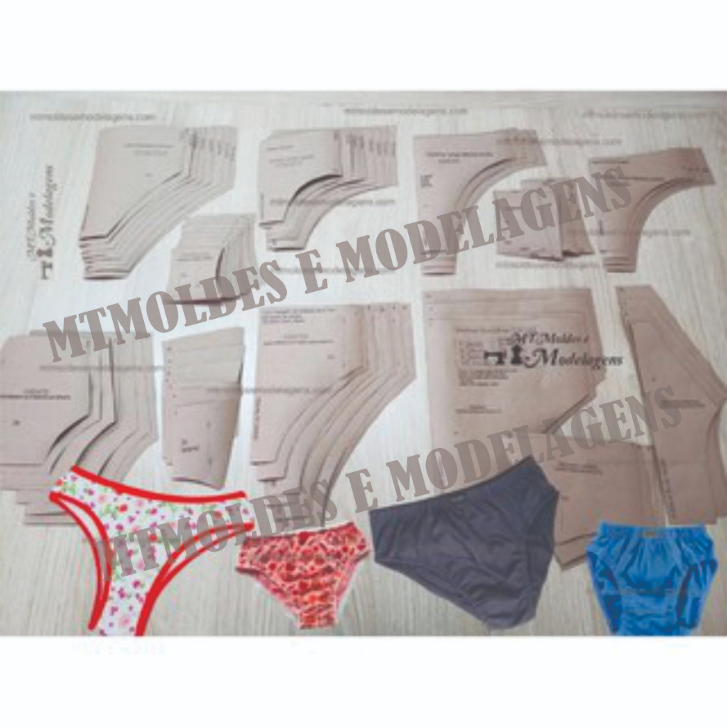 Kit Molde Modelagem Básica Calcinha + Cueca Adulto E Infantil- PAI, MÃE, FILHO, FILHA