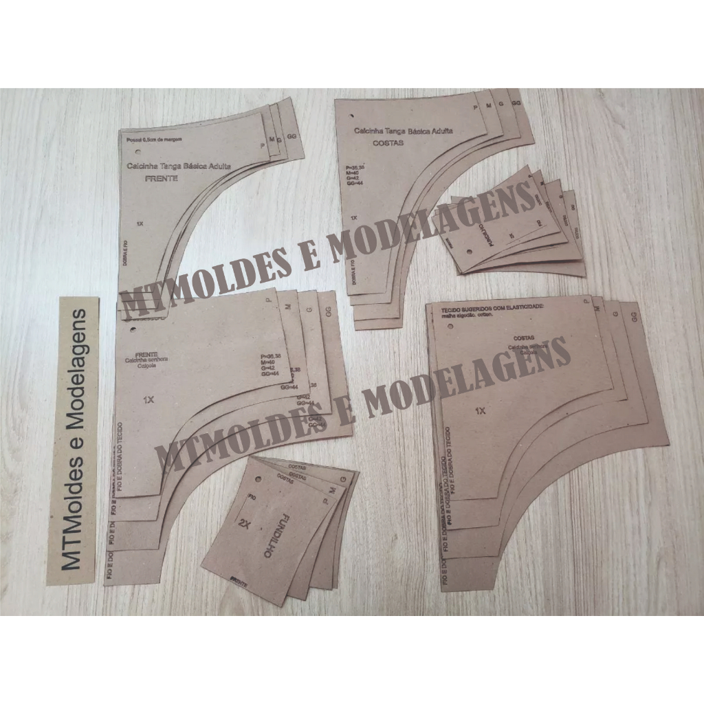 Kit Moldes Modelagem Calcinha Básica Tanga e calçola Senhora 80g em Oferta na Shopee