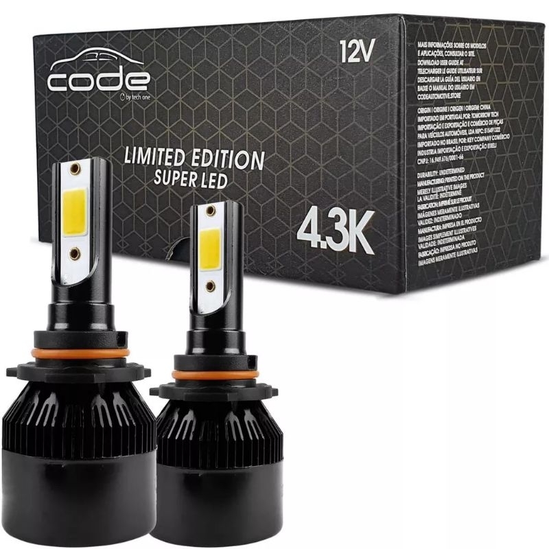 Lampada Led Code H1 H3 H7 H11 HB3 HB4 4300k 7600 Lumens