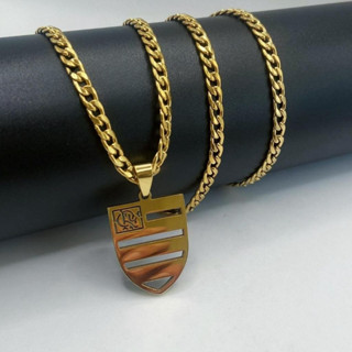 Corrente Cordão de Aço Inoxidável masculino e feminino com Pingente de Flameng Aço Inox