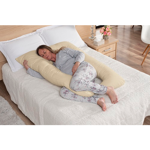 Travesseiro de Corpo para Gestante 1,30x80 Percal Macio Antialérgico Conforto Ergonômico Enxoval