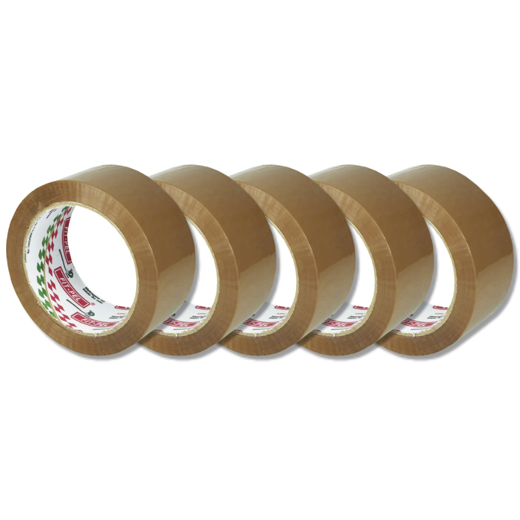 Kit 5 rolos de fita adesiva marrom Fit-Pel 48mm x 45m