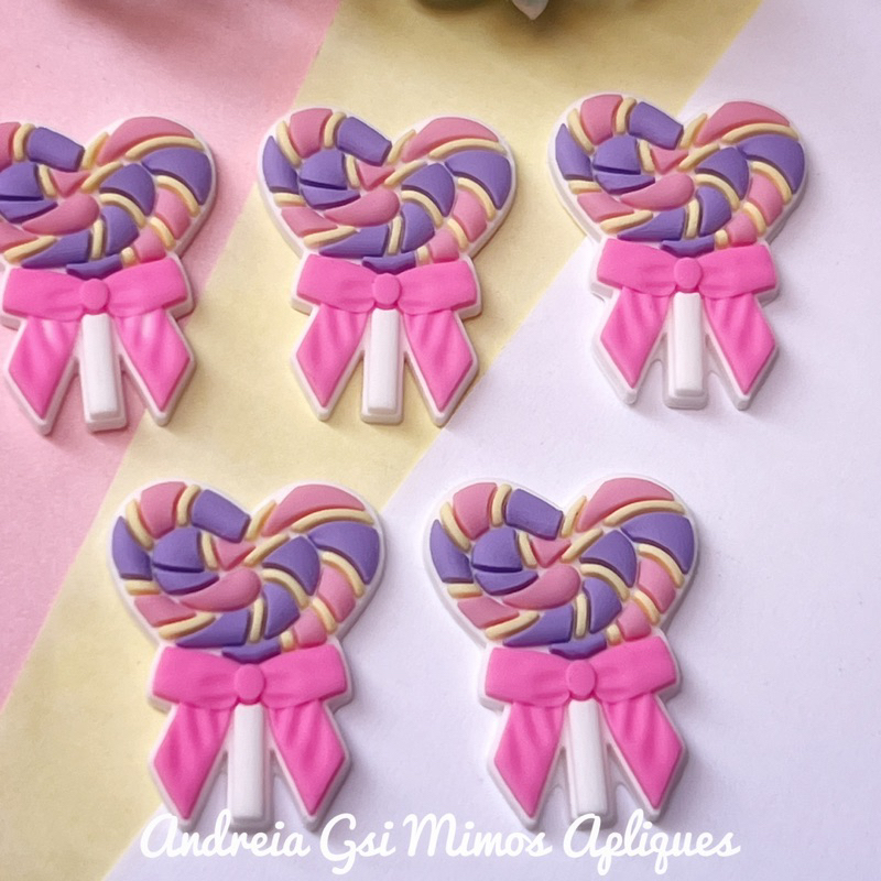 Kit com 20 apliques emborrachados pirulito