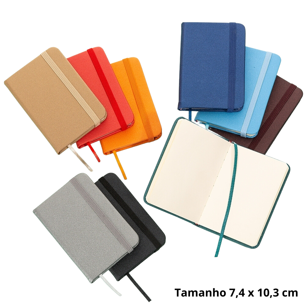 Mini Caderneta de Anotações 10,3 x 7,4cm Metalizada tipo Moleskine SEM PAUTA em Oferta na Shopee