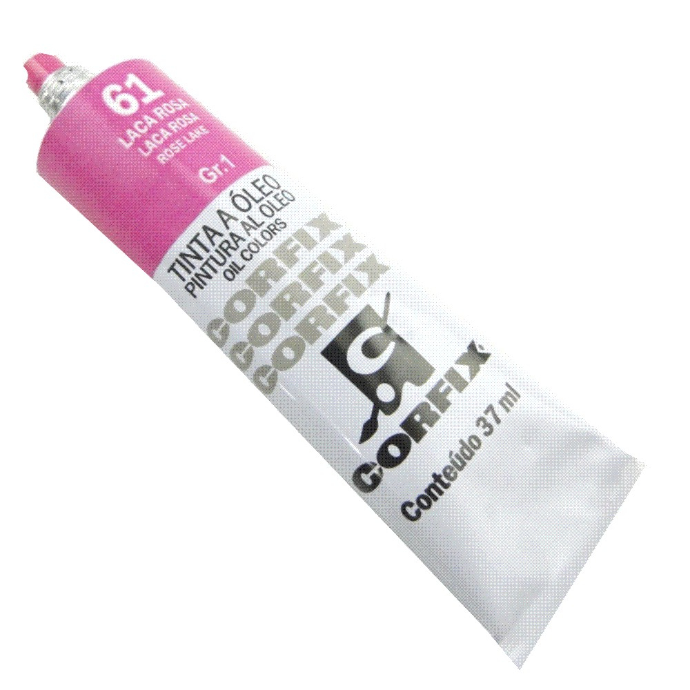 Tinta à Óleo para pintura em tela Corfix Bisnaga Gr.1 - 61 Laca Rosa
