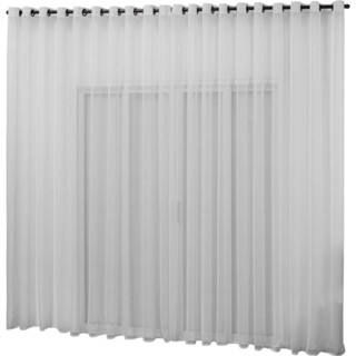 Cortina Voil Decorativa Branca 3 X 2,25 - Para Quarto/Sala e Escritório