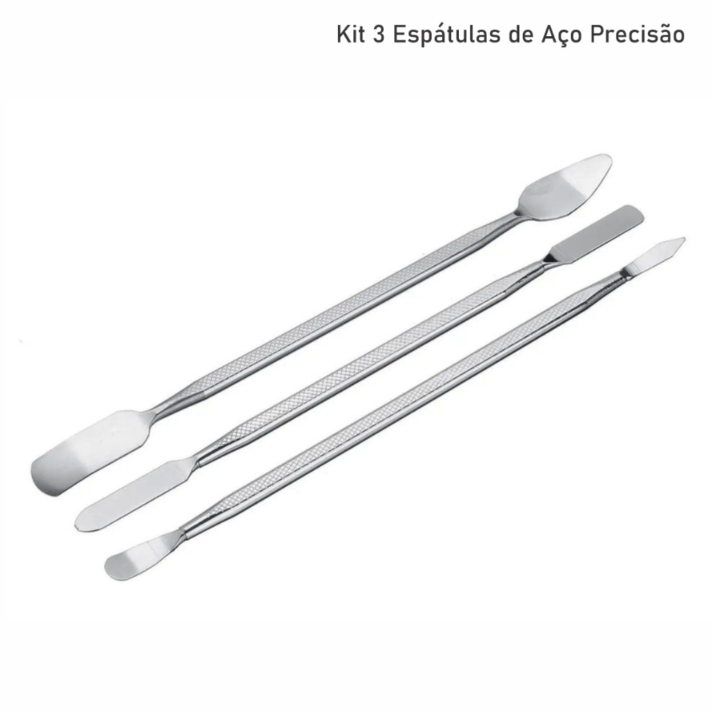 Kit 3 Espátulas de Aço Profissional Precisão P/ Manutenção Celular Notebook - ENVIO IMEDIATO